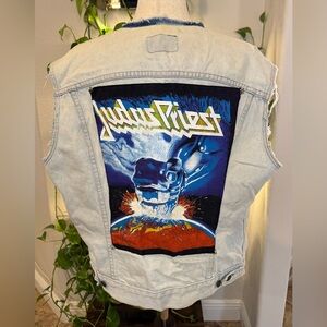 Levi's Light Blue Denim Vest with Graphic Patch